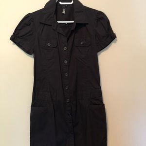 Black button dress